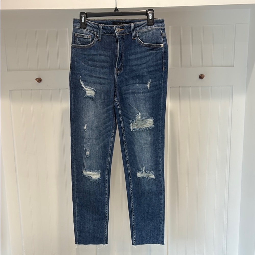 Distressed Blue Jeans